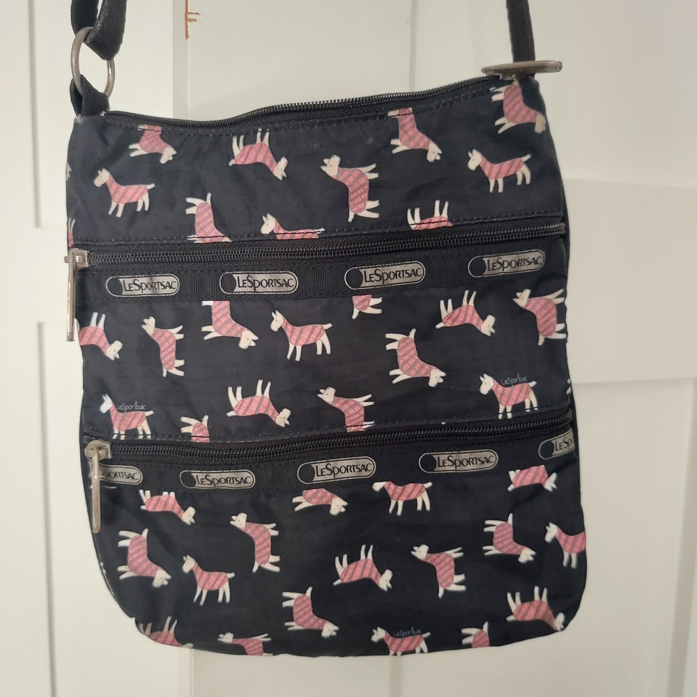 LeSportsac Kylie Pink Terrier Scotty Dog Crossbody Bag